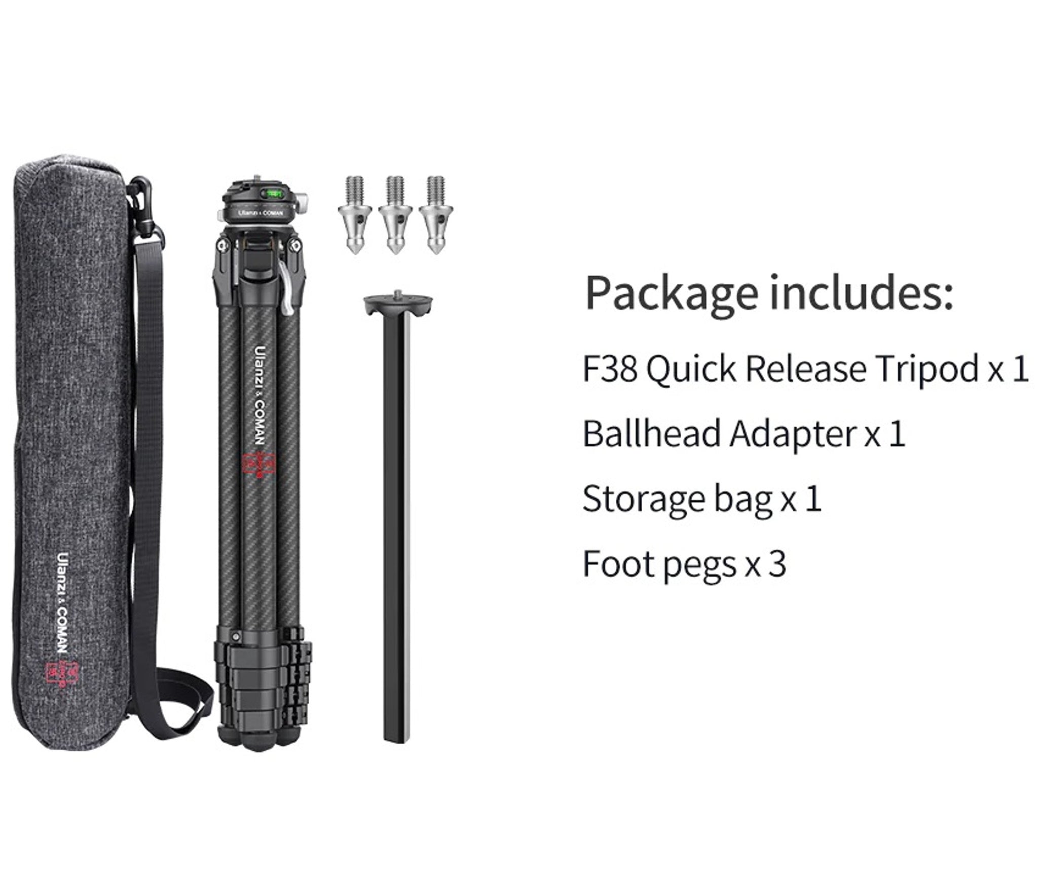 租借 - Ulanzi ZERO F38 Lightweight Travel Tripod 零感碳纖腳架